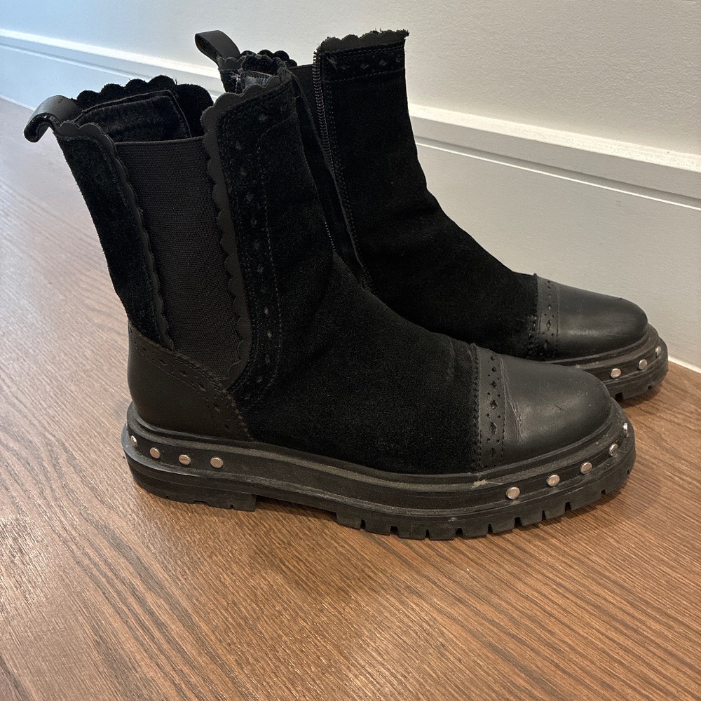 Free people black suede women boots size 8.5